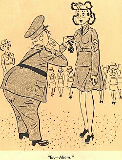 Cartoon: Winnie the WAC by Cpl. Vic Herman, 1945