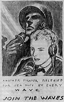 Drawing: Another Fighter Released For Sea Duty by McClelland Barclay,1943