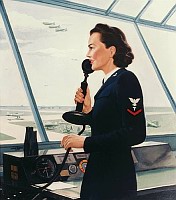 Oil on canvas:Air Traffic Controller Wave Control Tower Operator by John Falter, 1943